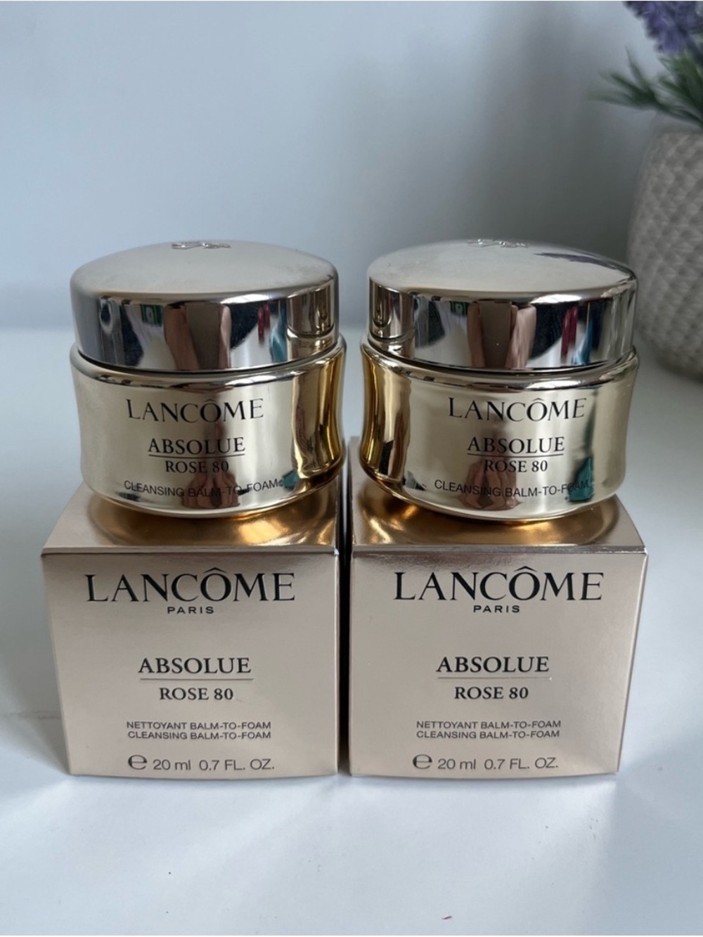20mlx2 Lancôme Absolue Rose 80 Cleansing Balm-to-Foam